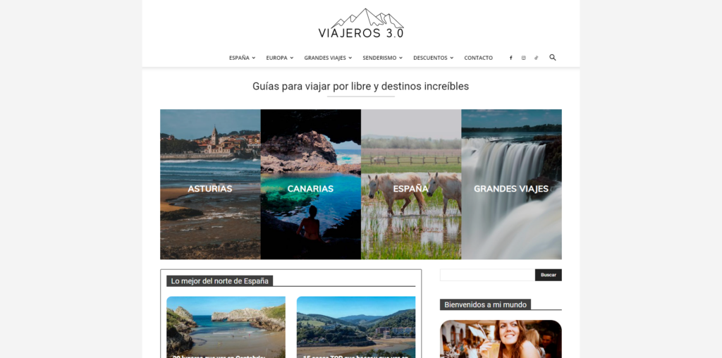 Captura de pantalla del blog de viajes por España "Viajeros 30"