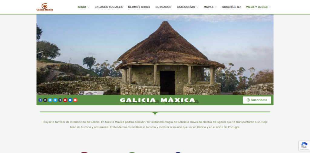 Captura de pantalla del blog de viajes por España "Galicia Máxica"