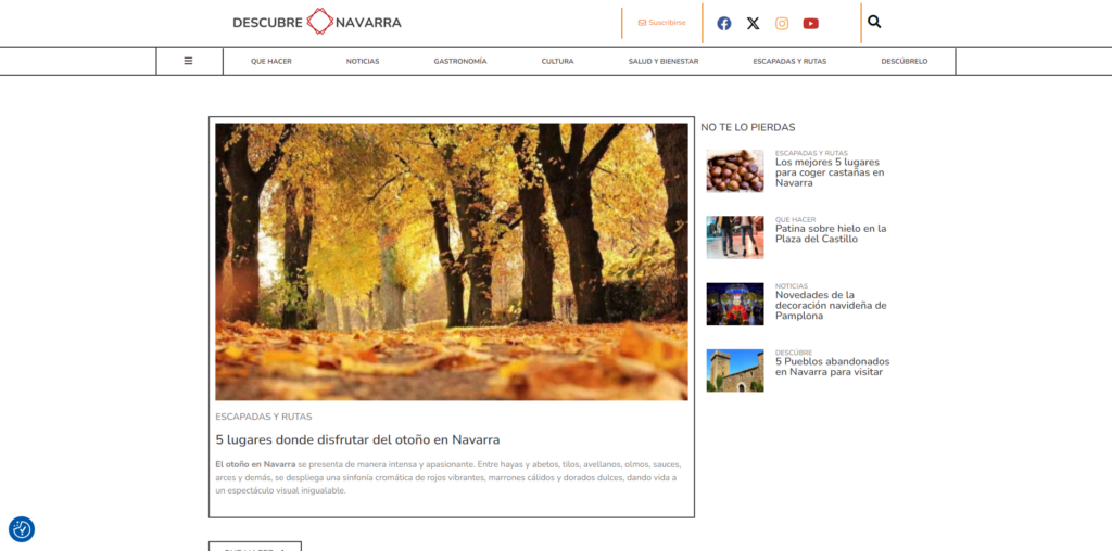 Captura de pantalla de "Descubre Navarra"